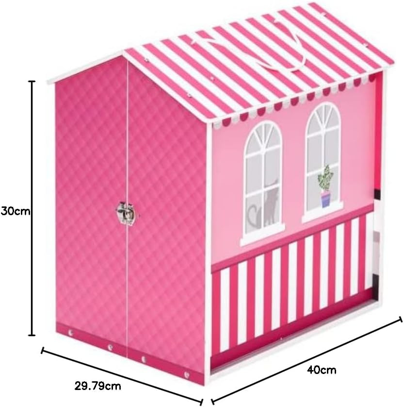 Teamson Kids - Maison de Poupée Dreamland City Café 30cm - Rose/Blanc/Noir