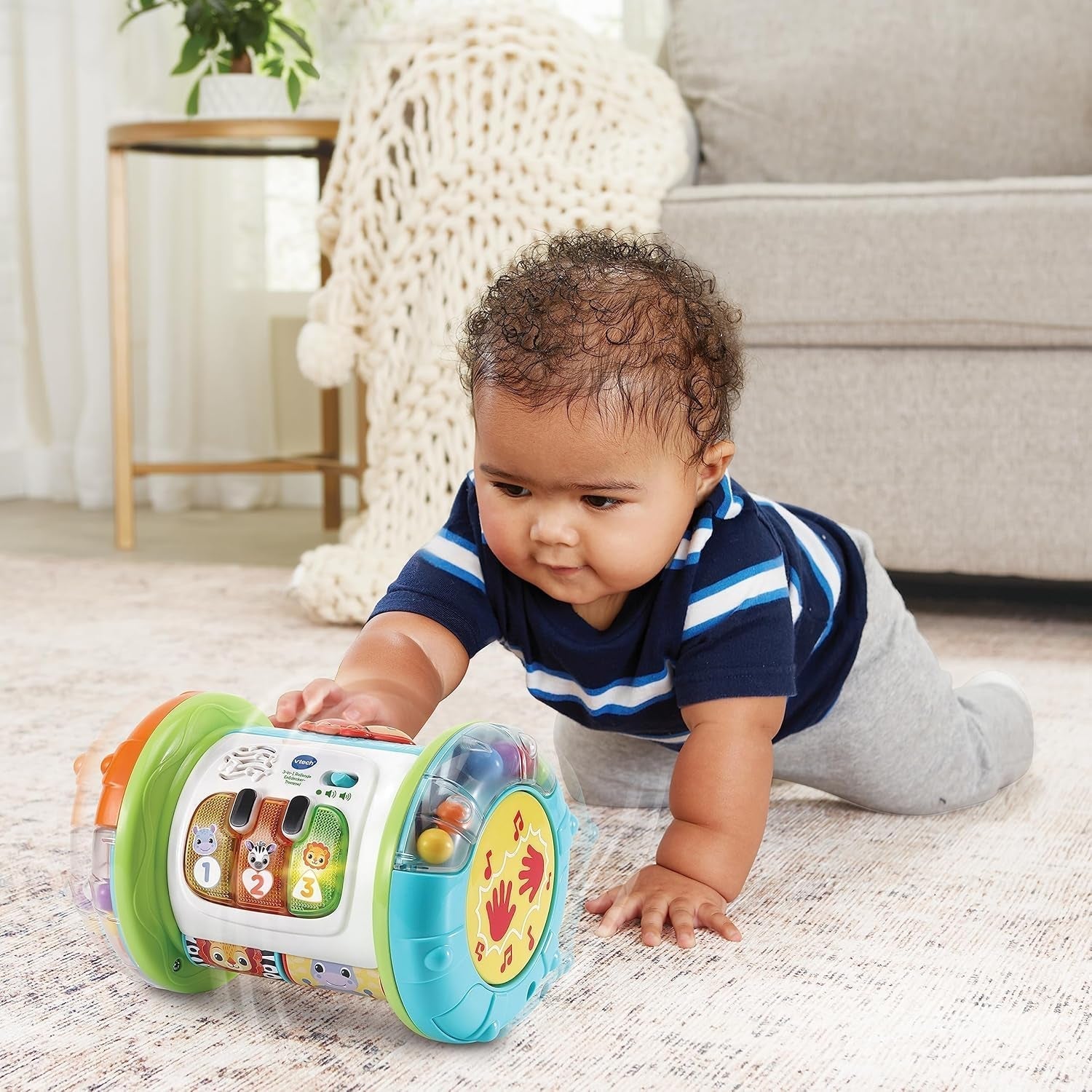 VTech Baby 3-in-1 Rolling Explorer Drum - Jouet interactif pour bébé avec musique - Pour les enfants âgés de 9 à 36 mois Jouets pour bébés Naty Shop