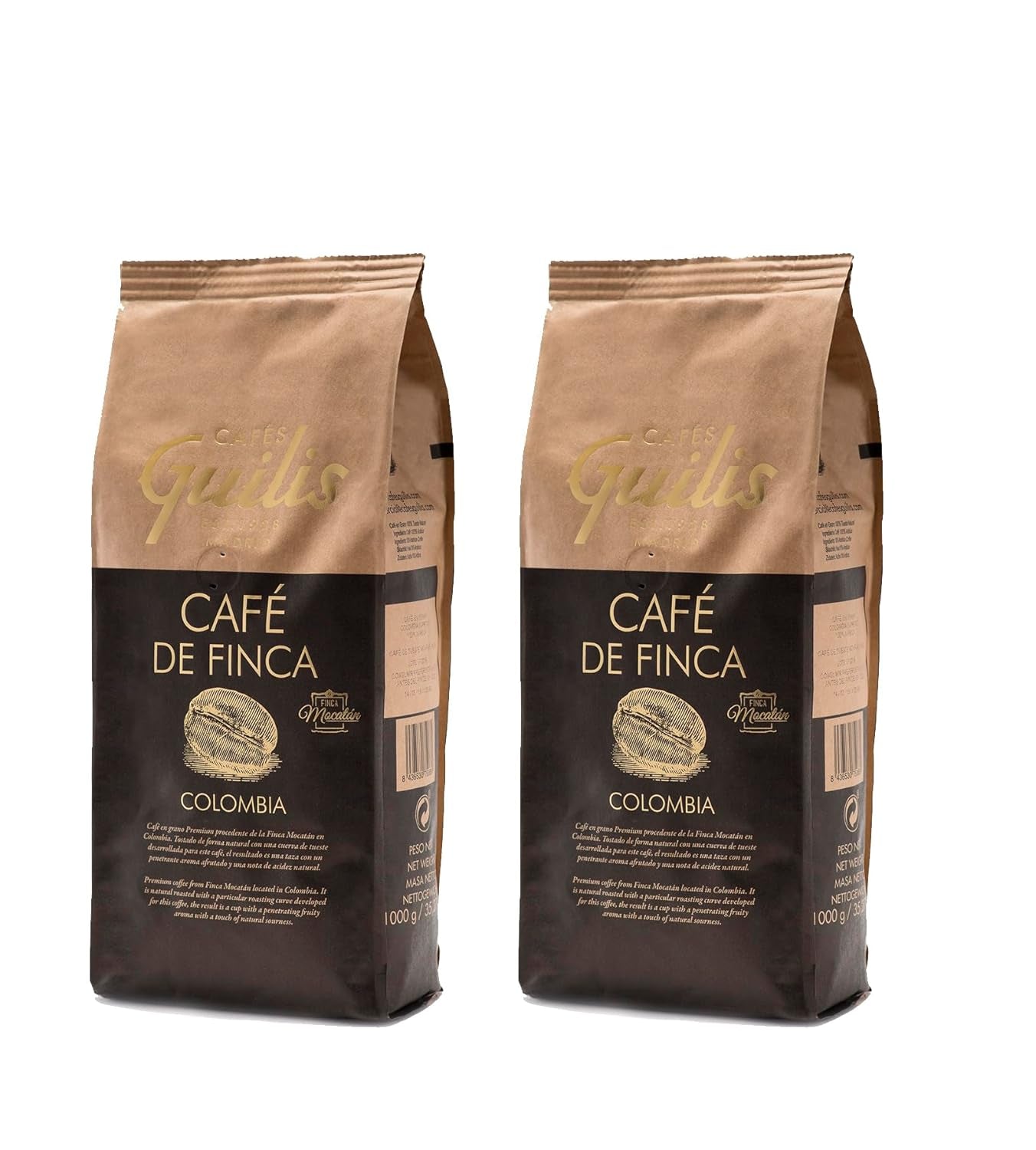 CAFES GUILIS DEPUIS 1928 AMANTES DEL CAFÉ- Kaffeebohnen Arabica Finca Mocatan kolumbien 2 kg