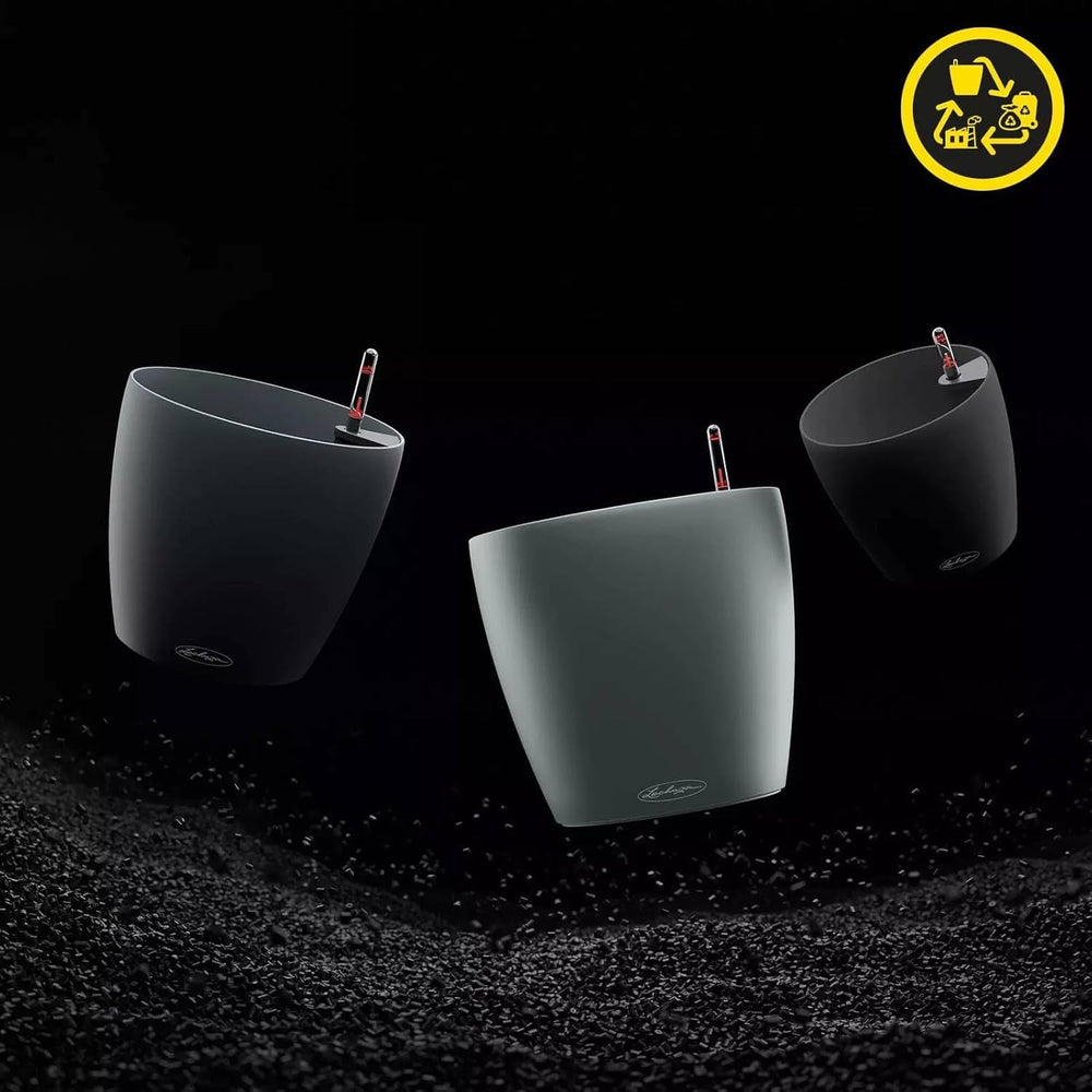 Jardinière LECHUZA Classico Couleur ECO 60 Gris Foncé | Jardinière avec système d'arrosage et indicateur de niveau d'eau | Fabriqué à partir de plastique 100 % recyclé | Finition mate | Ø60 x 55,5 cm | 18955