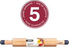 Zyliss E980212 Rouleau à pâtisserie, 47 cm, bois/silicone, pour gâteaux roulés/pizza/pâtisserie/pâte/mélanges, bois d'origine responsable, poids garantissant un roulement uniforme