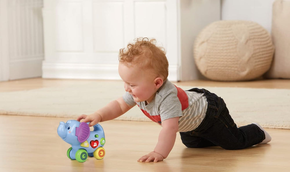 Vtech Baby Little Pushing Elephant - Jouet interactif à pousser et à jouer - Avec chansons, mélodies, phrases et sons - Pour les enfants de 6 à 36 mois Jouets pour bébés Naty Shop