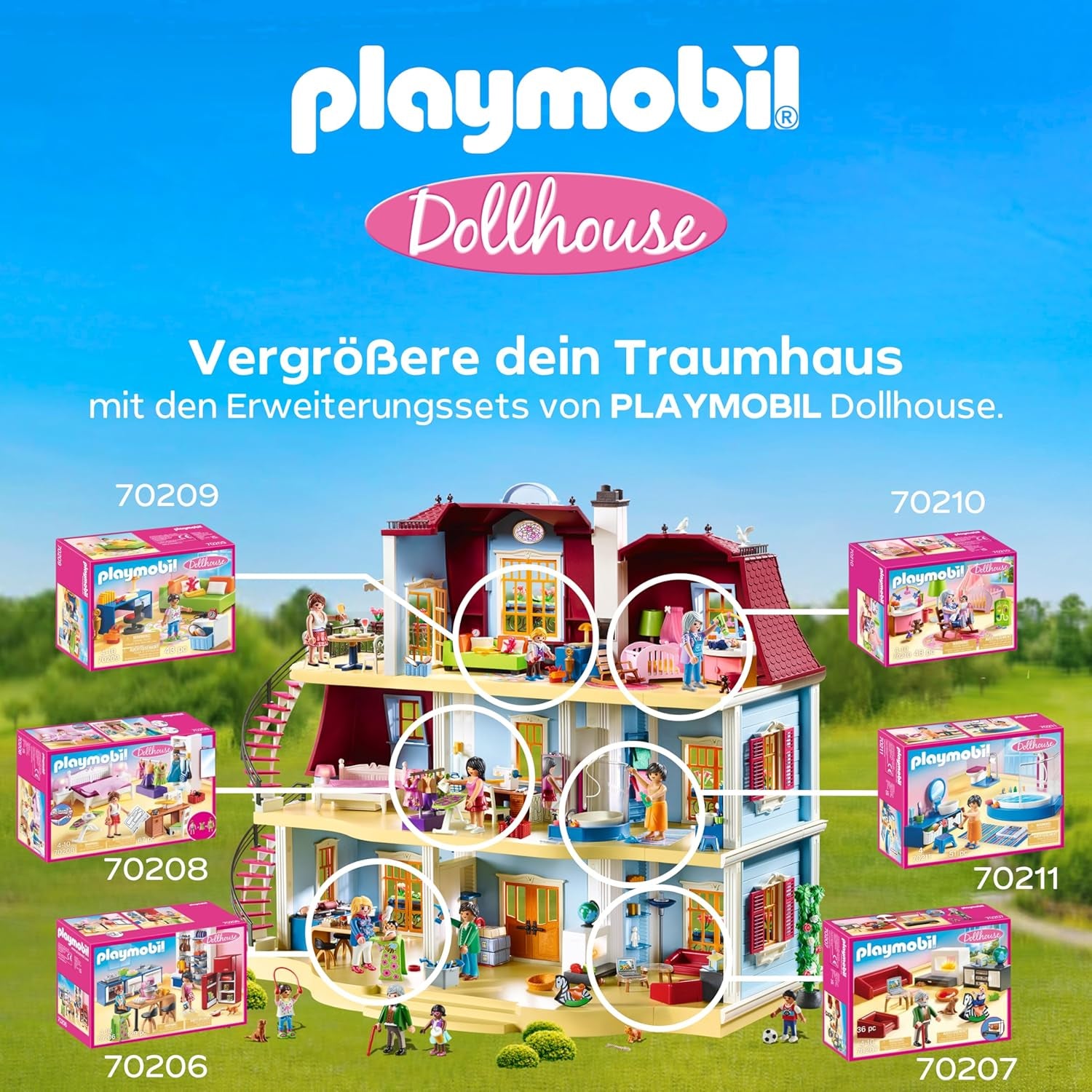 PLAYMOBIL Dollhouse 70209 Chambre de jeunesse avec figurine de fille et accessoires, à partir de 4 ans