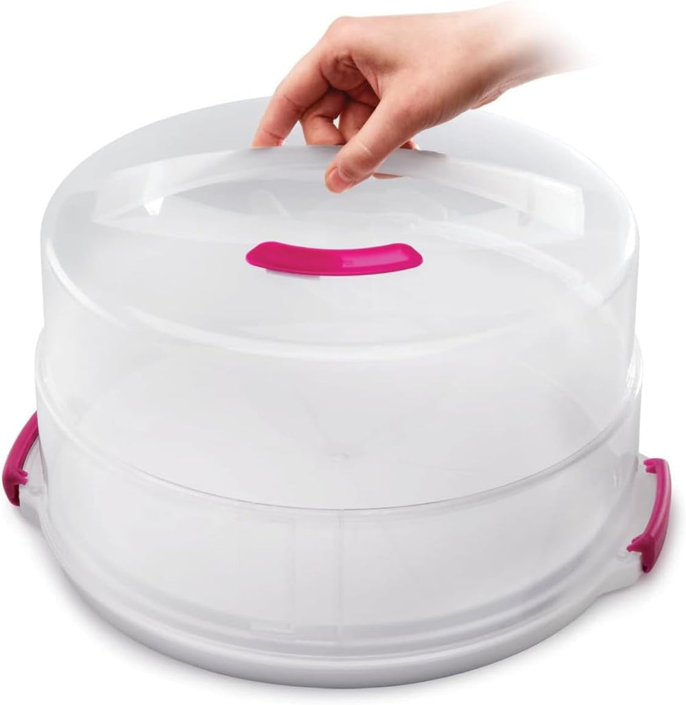 Boîte à gâteaux Metaltex, réglable en hauteur, polypropylène, blanc/transparent, ⌀ 30 cm, réglable en hauteur 8 et 15 cm Boîtes de conservation Naty Shop