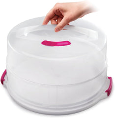 Boîte à gâteaux Metaltex, réglable en hauteur, polypropylène, blanc/transparent, ⌀ 30 cm, réglable en hauteur 8 et 15 cm Boîtes de conservation Naty Shop