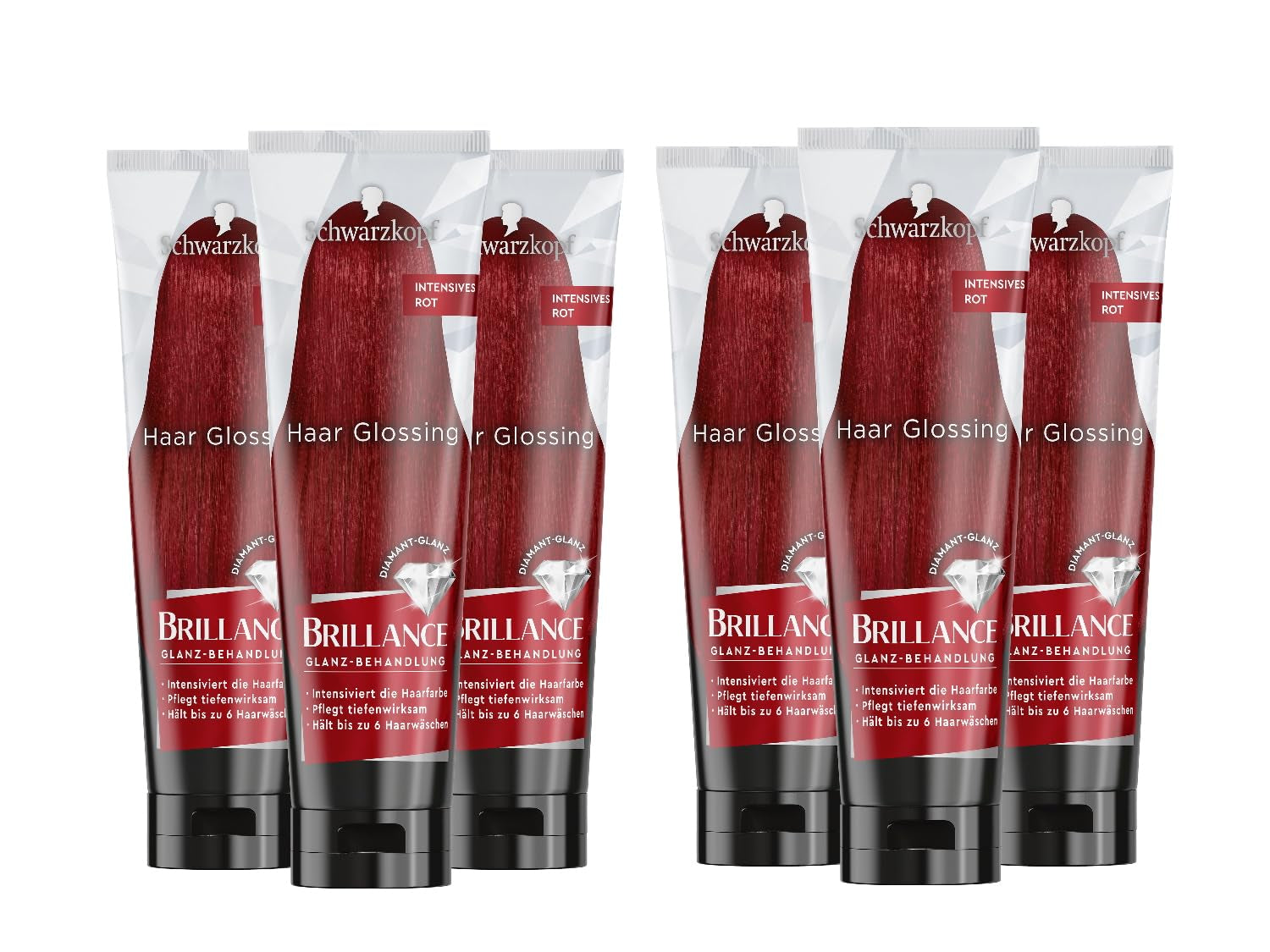 Brillance Shine Treatment, Hair Glossing Radiant Violet (150ml), nourrit et intensifie la couleur des cheveux, peut être utilisé comme masque capillaire, dure jusqu'à 6 lavages de cheveux Naty Shop Deep Red Hair Dye 150ml (6 Pack)