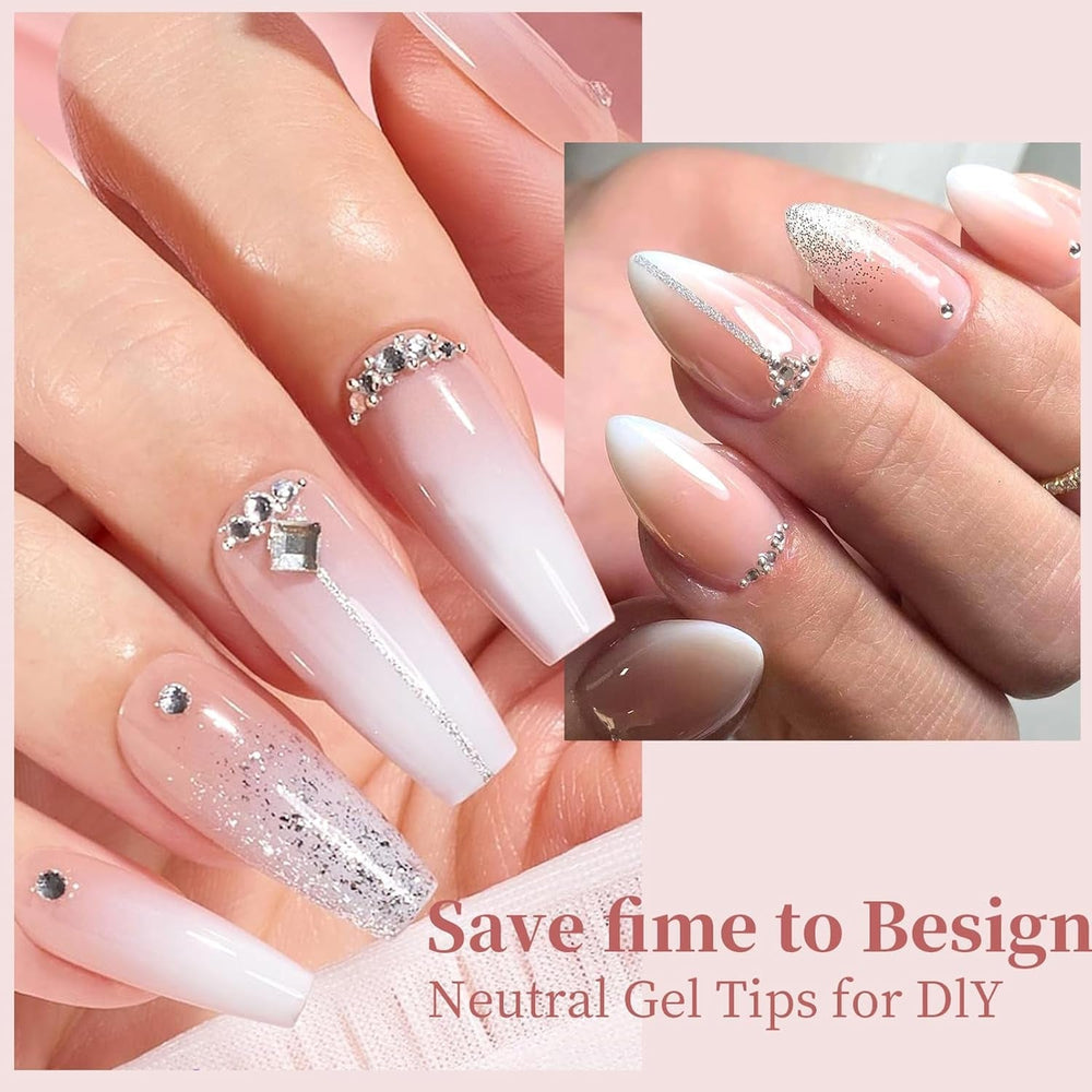 Kit de 150 faux ongles dégradés – 5 couleurs ombrées, ongles artificiels autocollants – Couverture complète pour femmes et filles – Faux ongles brillants pour manucure DIY (carré)