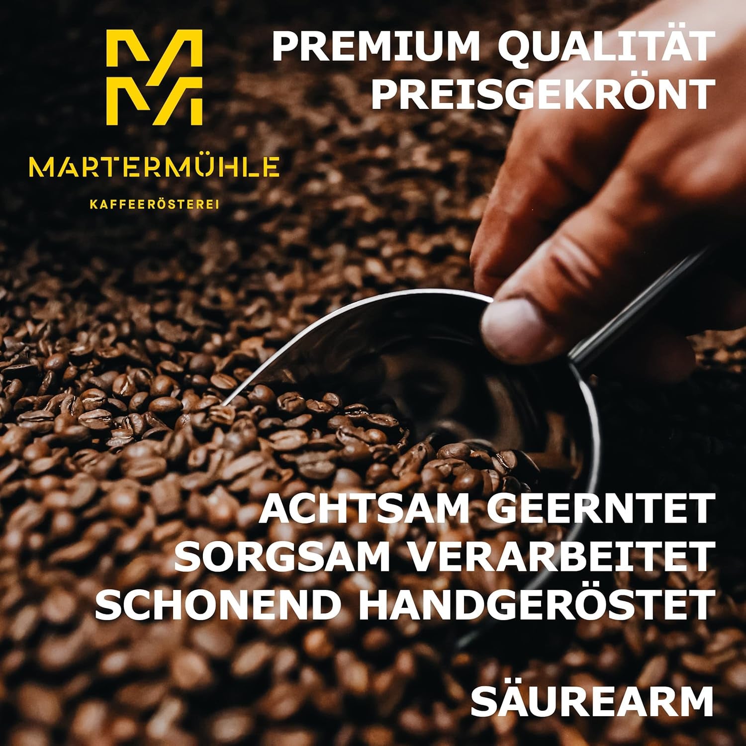 Martermühle Café Crème Kaffeebohnen 500g mittelkräftig I Arabica I Saveurs : Brauner Zucker, Haselnuss, Schokolade I Ganze Kaffeebohnen schonend geröstet, säurearm