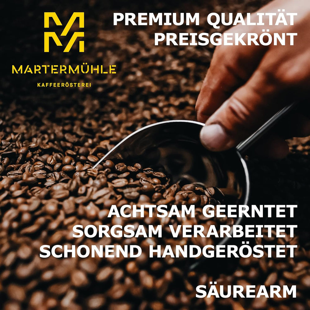 Martermühle coffret d'échantillons de grains de café bio 3x250g force légère/moyenne I Arabica I Grains de café bio entiers légèrement torréfiés, faible acidité (68/74/426)