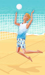 Steffi Love Beach Kevin, Kevin en maillot de bain avec T-shirt et volley-ball, entièrement mobile, poupée de jeu 30 cm, à partir de 3 ans, blanche Naty Shop Dolls