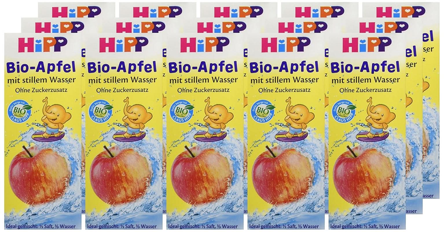 Jus de pomme bio Hipp à l'eau claire, paquet de 15 (15 x 200 ml) Mère et Enfant Naty Shop