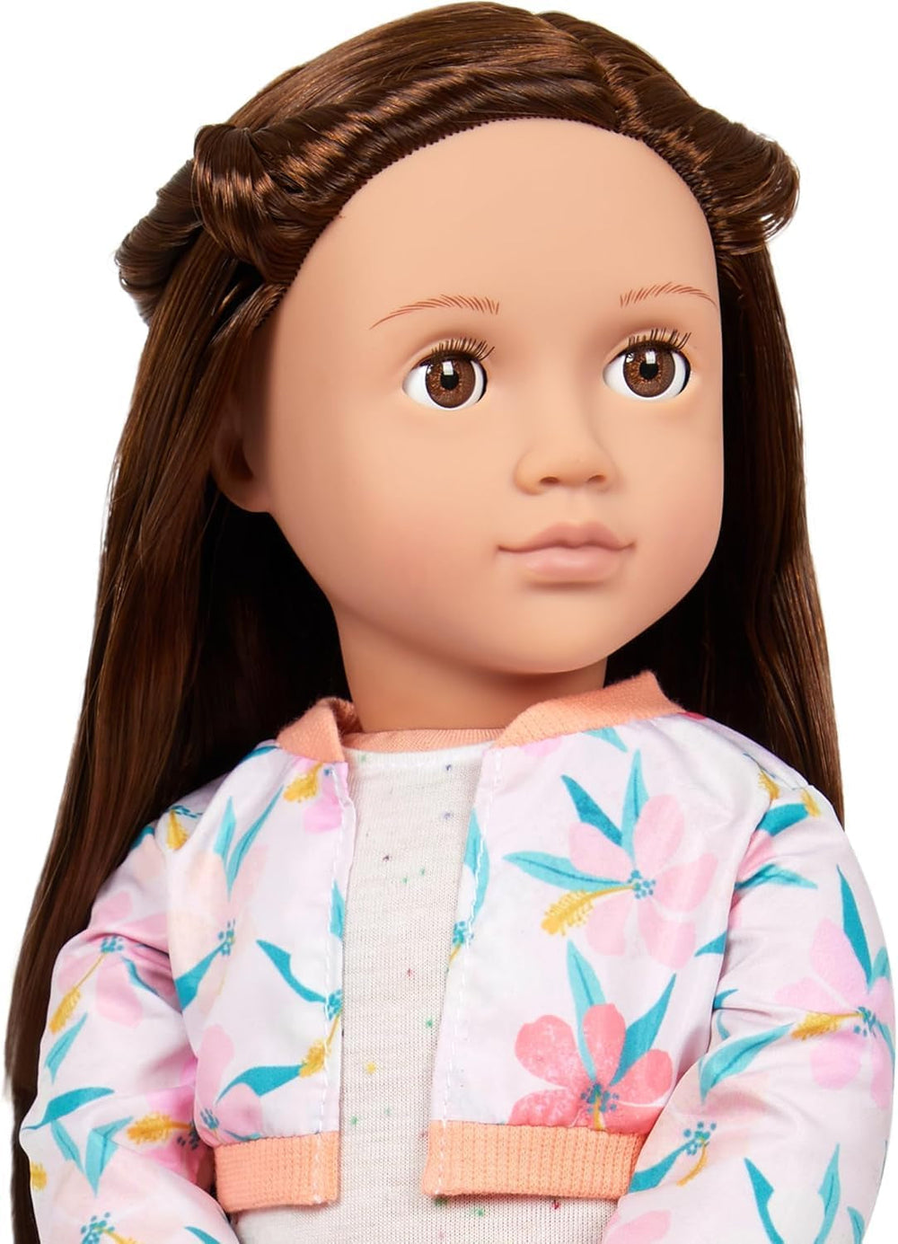 Our Generation - Reese - Bewegliche 46 cm-Puppe - Lebensechte braune Augen & langes braunes Haar - Handgepäck und Reisezubehör - Vorgetäuschtes Spiel - Spielzeug für Kinder ab 3 Jahren