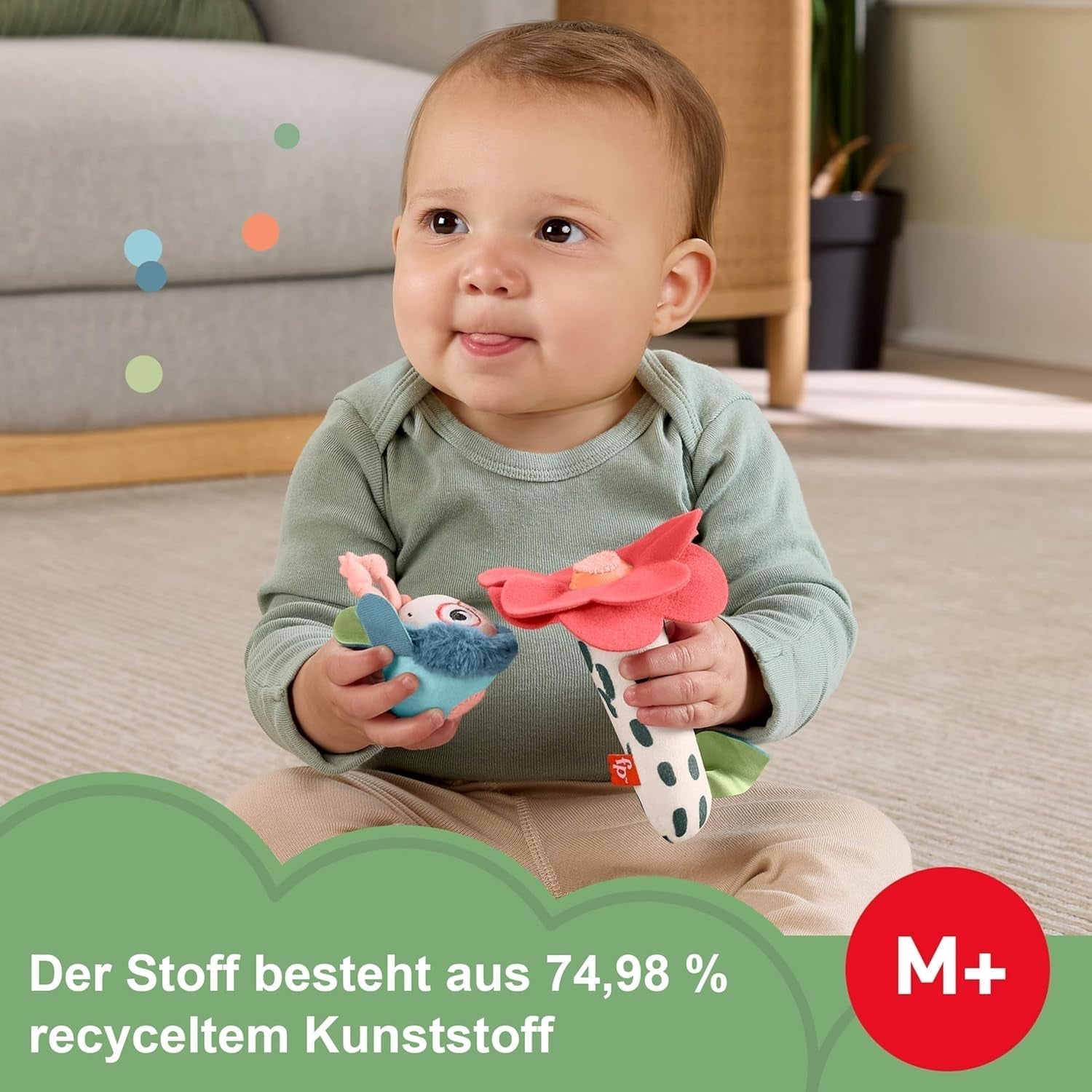 Jouet pour bébé Fisher-Price Planet Friends Jouet en peluche sensoriel 2 en 1 cloche et abeille en ensemble de deux pièces pour les nouveau-nés jusqu'à 3 mois, HYR56 Baby Toys Naty Shop