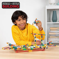 Basic Fun K'NEX Click and Construct Bauset mit Aufbewahrungsbox, Lehrreiches Spielzeug für Kinder, 522-teiliges STEM-Kit, Konstruktionsspielzeug ab 7 Jahren