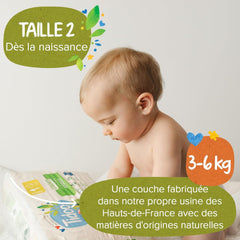 - Ökologische Diadeln, Größe 2 (3-6 kg) – natürlicher Ursprung, ohne Schadstoffe – 12 Stunden trocken, extrem saugfähig – hermestellung in Frankreich – 150 Einwegdiadeln – Packung 1 Month