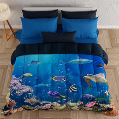 Housse de couette PETTI Artigiani Italiani pour lit double, 100% Made in Italy, Couettes et couettes Aquarium Naty Shop