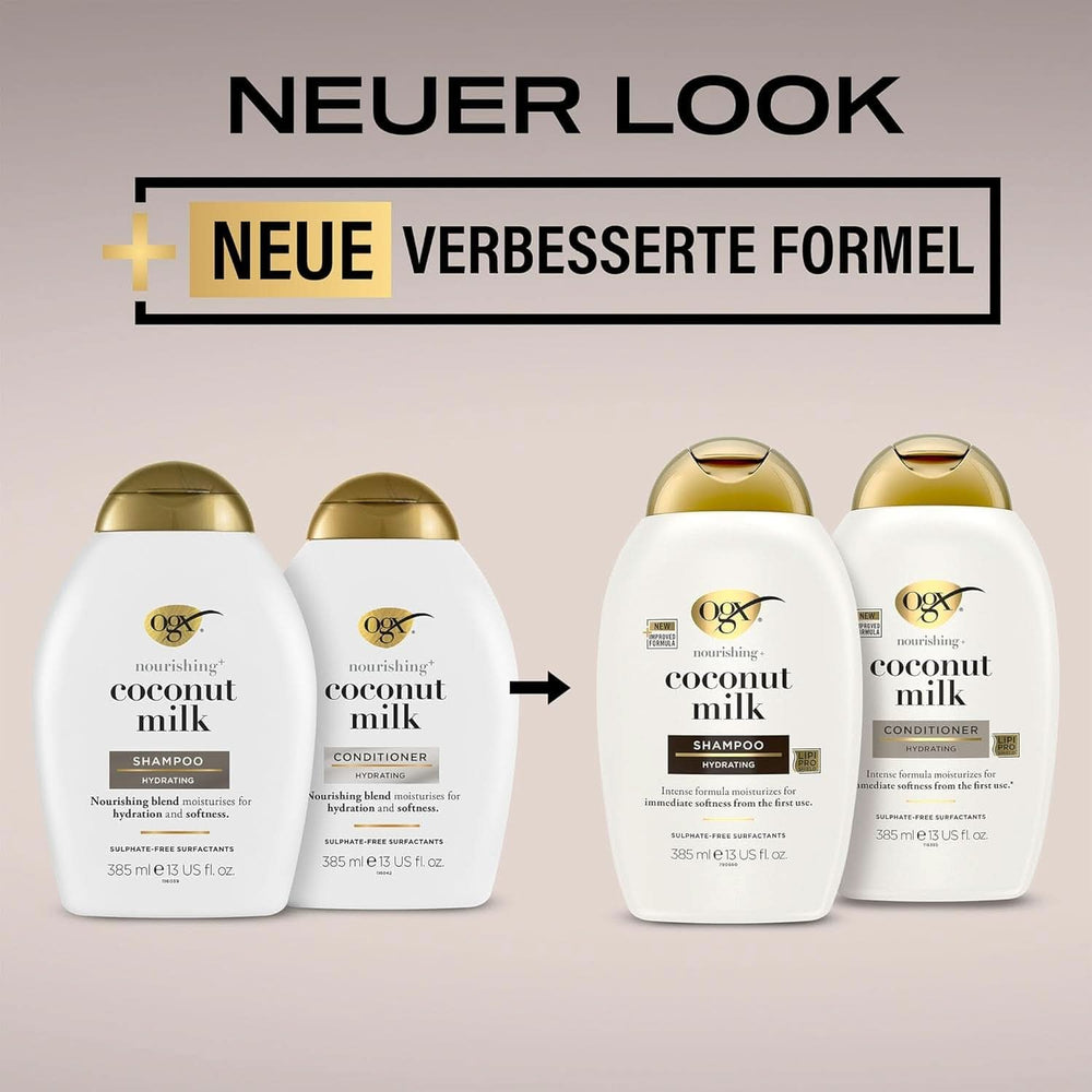 Shampoing au lait de coco OGX (385 ml), effet hydratant Douche et bain Naty Shop