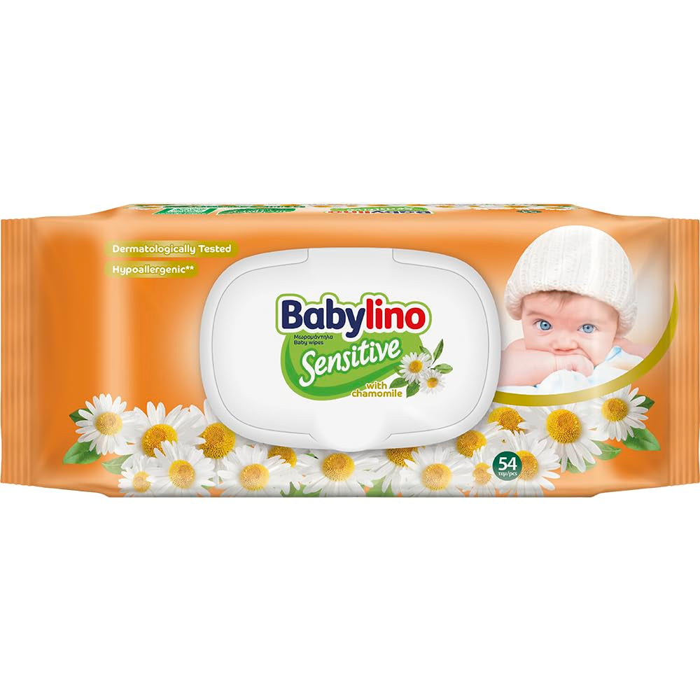Lingettes pour bébés sensibles, 0 % de parfum, formule 98 % naturelle qui rétablit l'équilibre du pH de la peau, sceau de fraîcheur, 54 lingettes