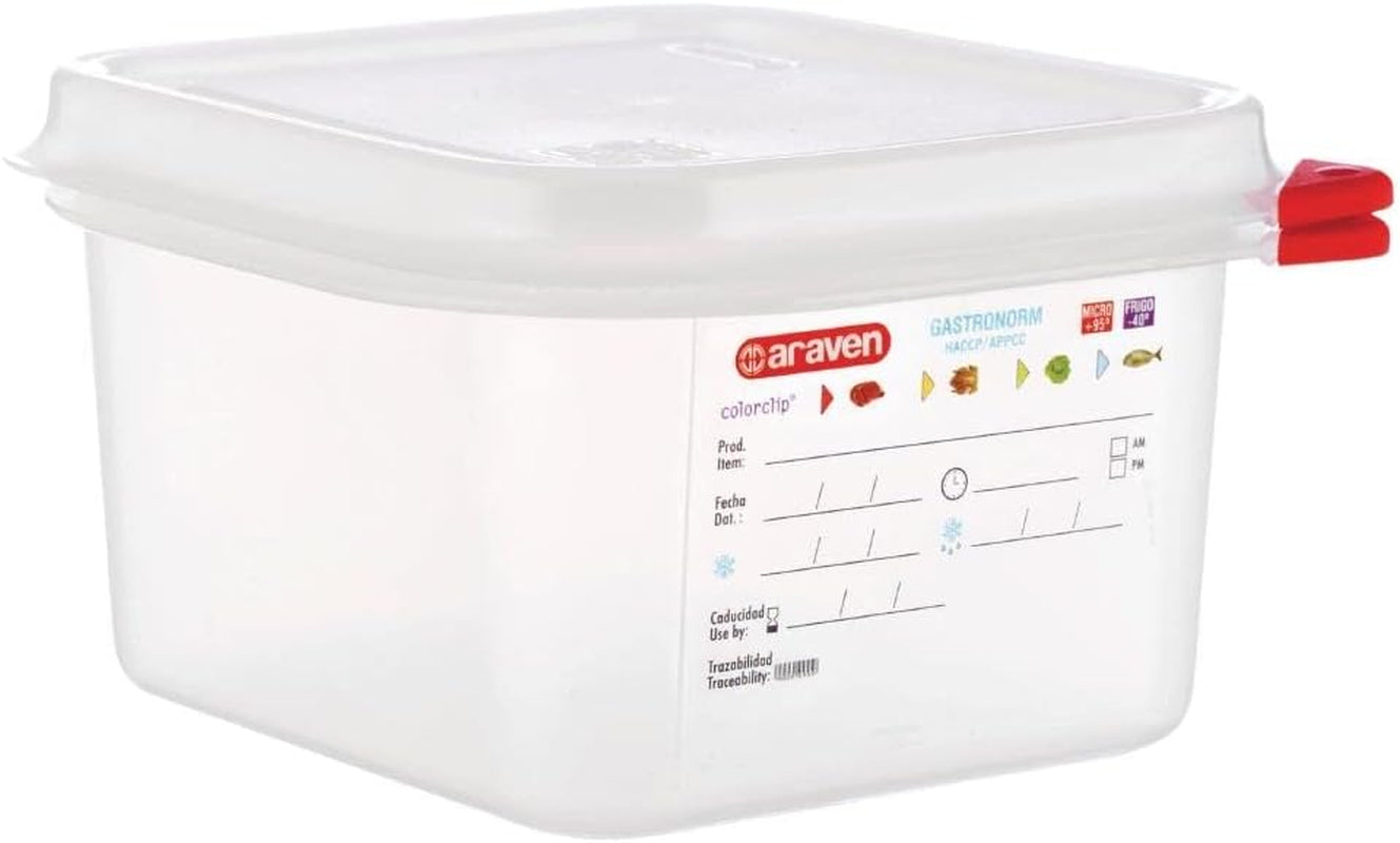 03350 PP Récipient alimentaire GN avec couvercle, 1,1 l, 65 mm (4 pièces) Boîtes de conservation alimentaire Naty Shop 1,7Ltr