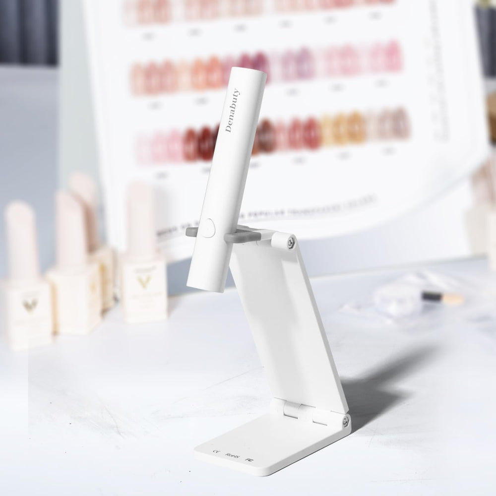 Denabuty Lampe UV pour Vernis à Ongles Gel, Mini Lampe LED U V pour Remplacement des Ongles avec Support Tragbare Petite Lampe UV pour Vernis à Ongles Gel, pour Aushärten Von Nagelkleber & Nail Tips Blanc