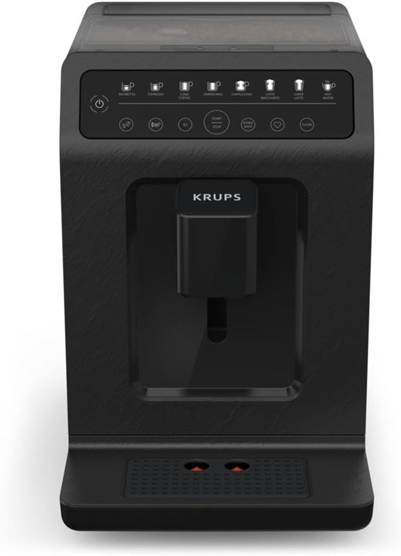 Machine à expresso automatique Krups EA897B Evidence ECOdesign, fonction expresso et cappuccino automatique, technologie Quattro Force, tasses à lait à une touche, 8 préréglages, système de lait, 1450 W
