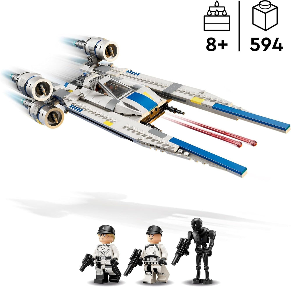 LEGO Star Wars 75399 Rebel U-Wing Starfighter - Jouet avec fonction d'aile pivotante et 3 figurines dont Cassian Andor et la figurine du droïde K-2SO - Cadeau pour les garçons à partir de 8 ans et les fans d'Andor saison 2 Jeux de construction Beuche den LEGO-Store