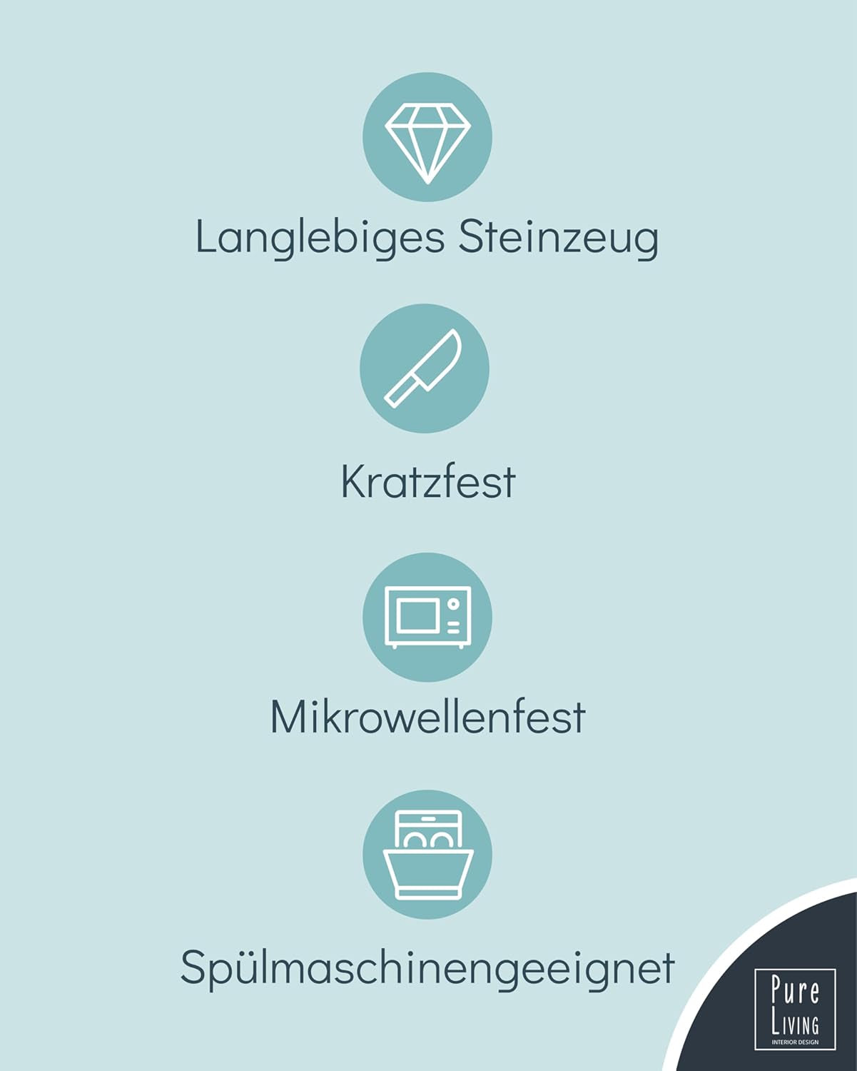 Service de table en céramique pour 6 personnes, Hygge, 24 pièces. GAGNANT DU TEST Service de table en grès scandinave de rêve, bol et assiettes, service de table pour 6 services de vaisselle Pure Living en gris bleu