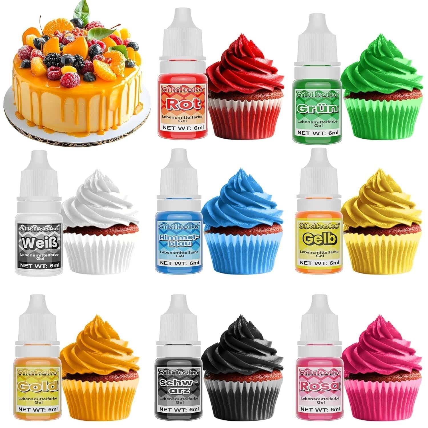 Coloranti alimentari lichizi sau gel, diverse marimi si culori Naty Shop 40 ml Gel