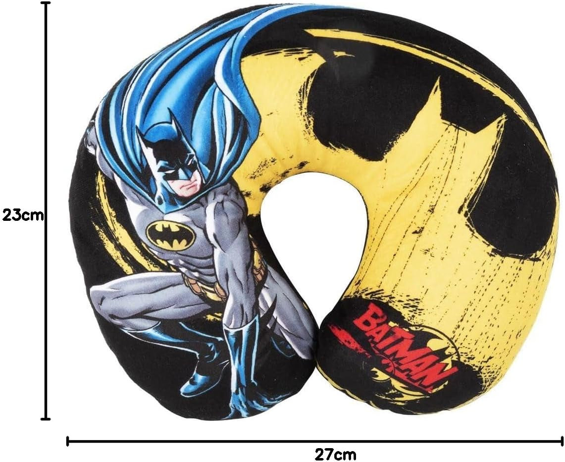 DC Comics Coussin de voyage doux Batman pour voiture - Sécurité enfant - Confort super-héros Bat Man, Cuscino Da Viaggio Auto, bleu clair, taille unique - Naty Shop