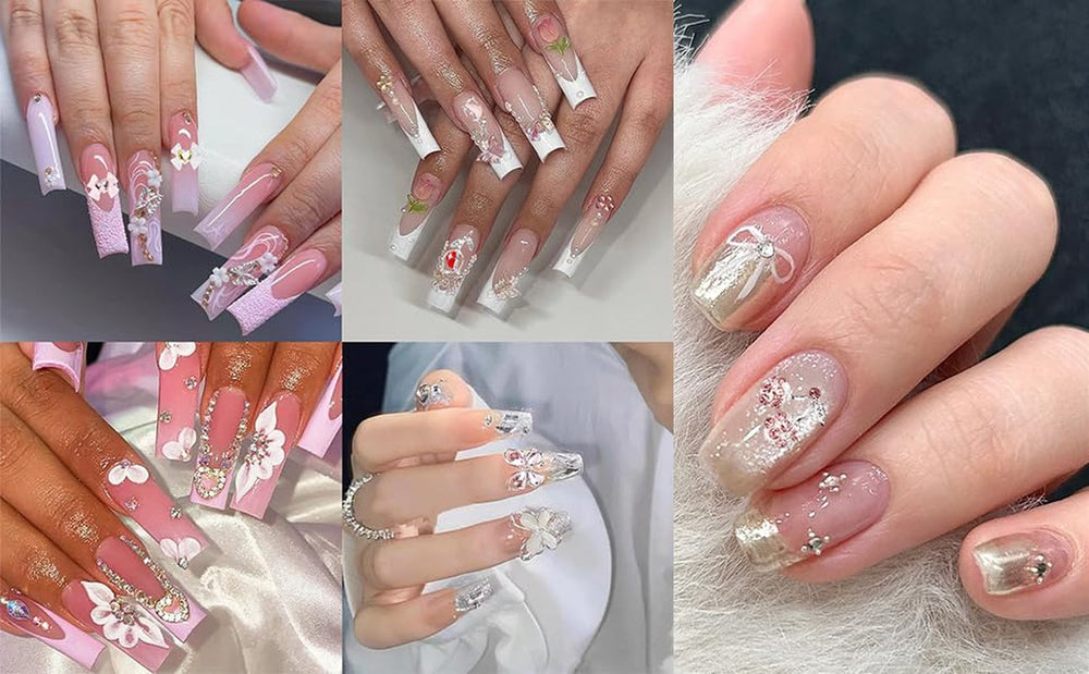 24 pièces Nagel-Charms, Y2K-Legierung, Nail Art, Strass-Charms, 3D-Herz, Schleife, Schmetterling, Charm Mit Strasssteinen, Kirsch-Nagel-Edelsteinen, Glänzender Schmuck