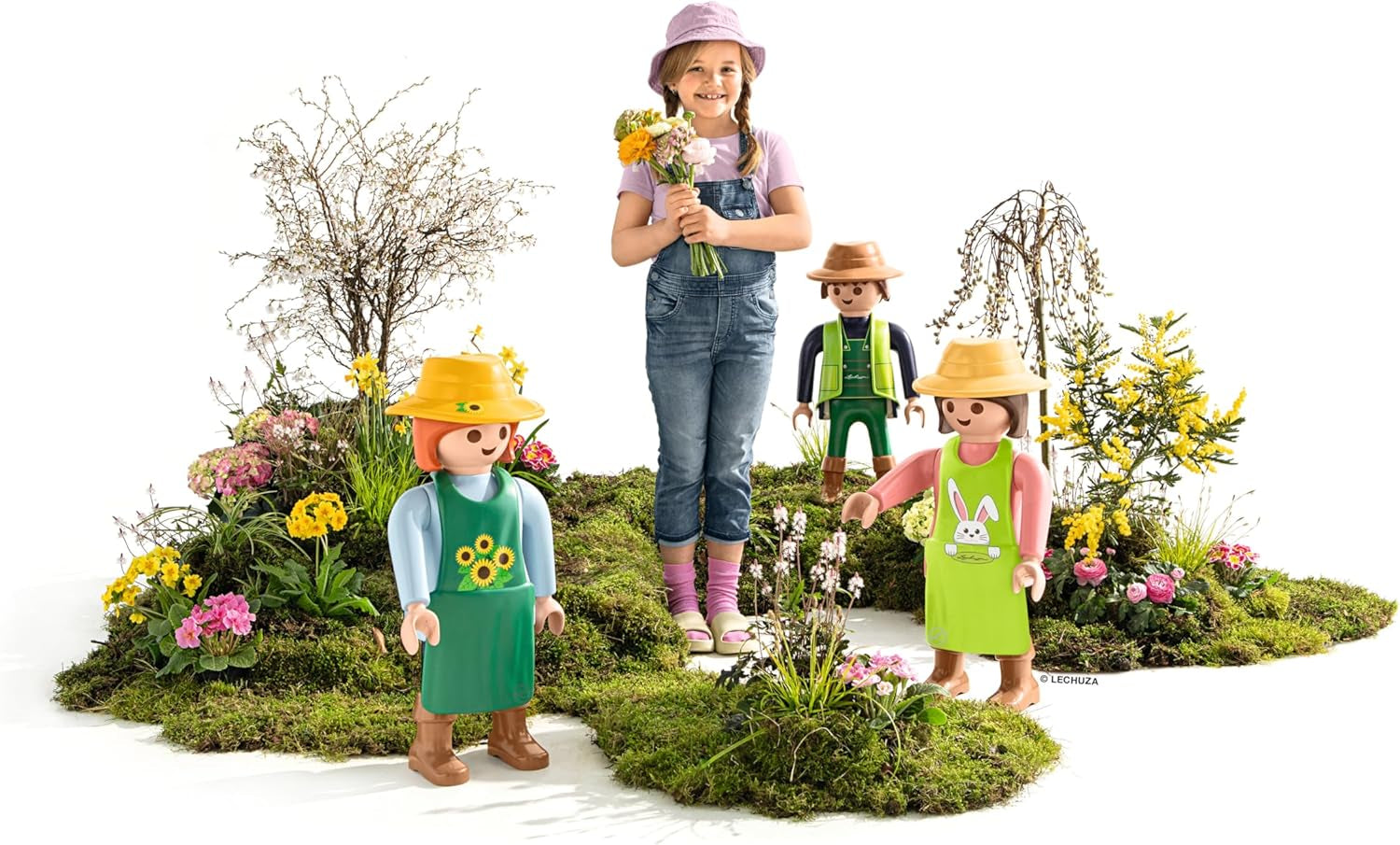 LECHUZA Jardinier 2021 - Tournesol (62,5 cm), Vert/Bleu Clair