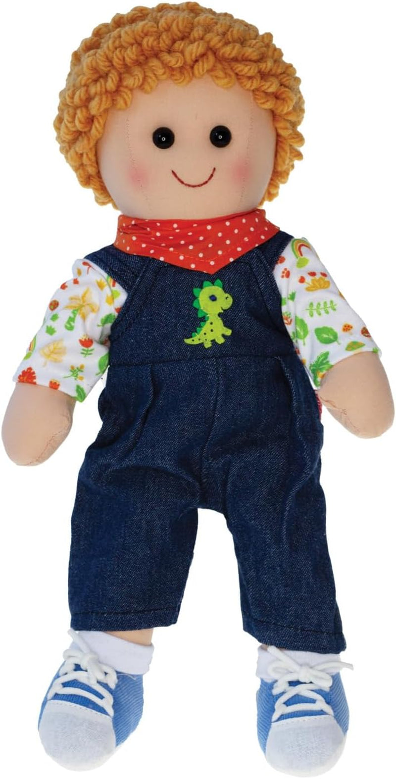 Heless 2115 - Bekleidungs-Set für Puppen im Dino-Design, 3 teilig mit Latzhose, T-Shirt und Halstuch, Größe 35 - 45 cm