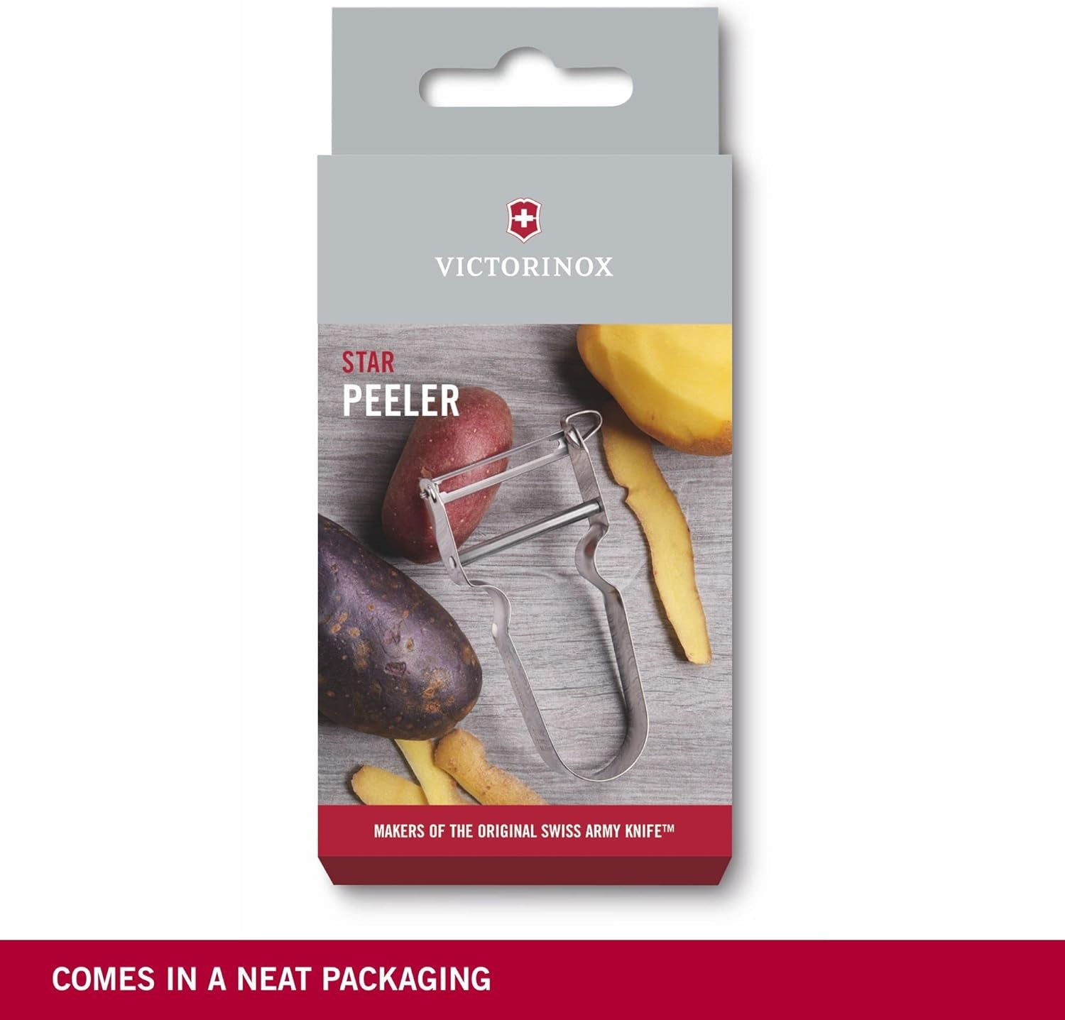 Éplucheur Victorinox STAR, Éplucheur de pommes de terre, Double tranchant, Avec lame pendulaire Éplucheur Naty Shop