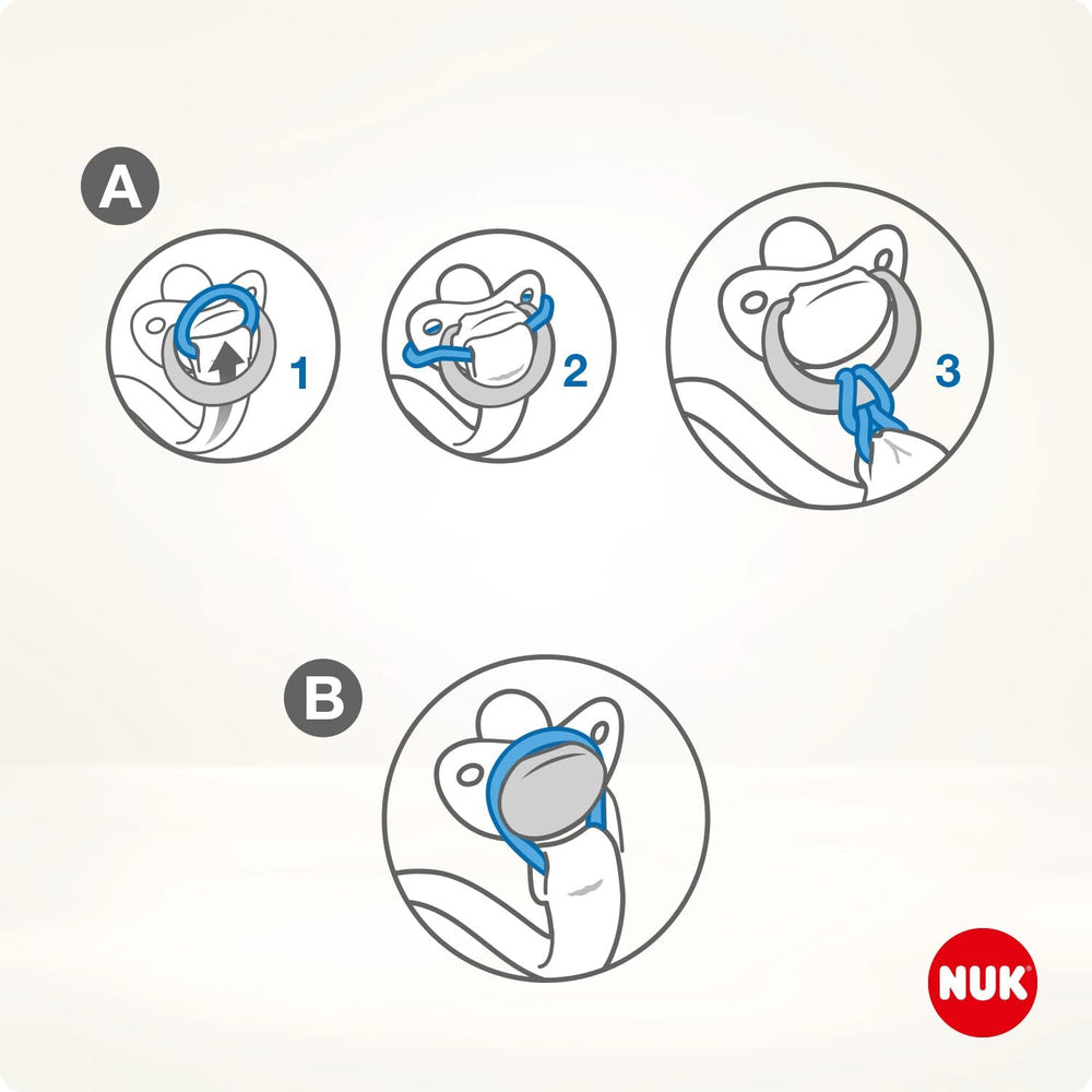 Chaîne et clip de sucette NUK | pour anneaux de sucette | Robuste et résistant à la rupture | Disney Mickey la souris