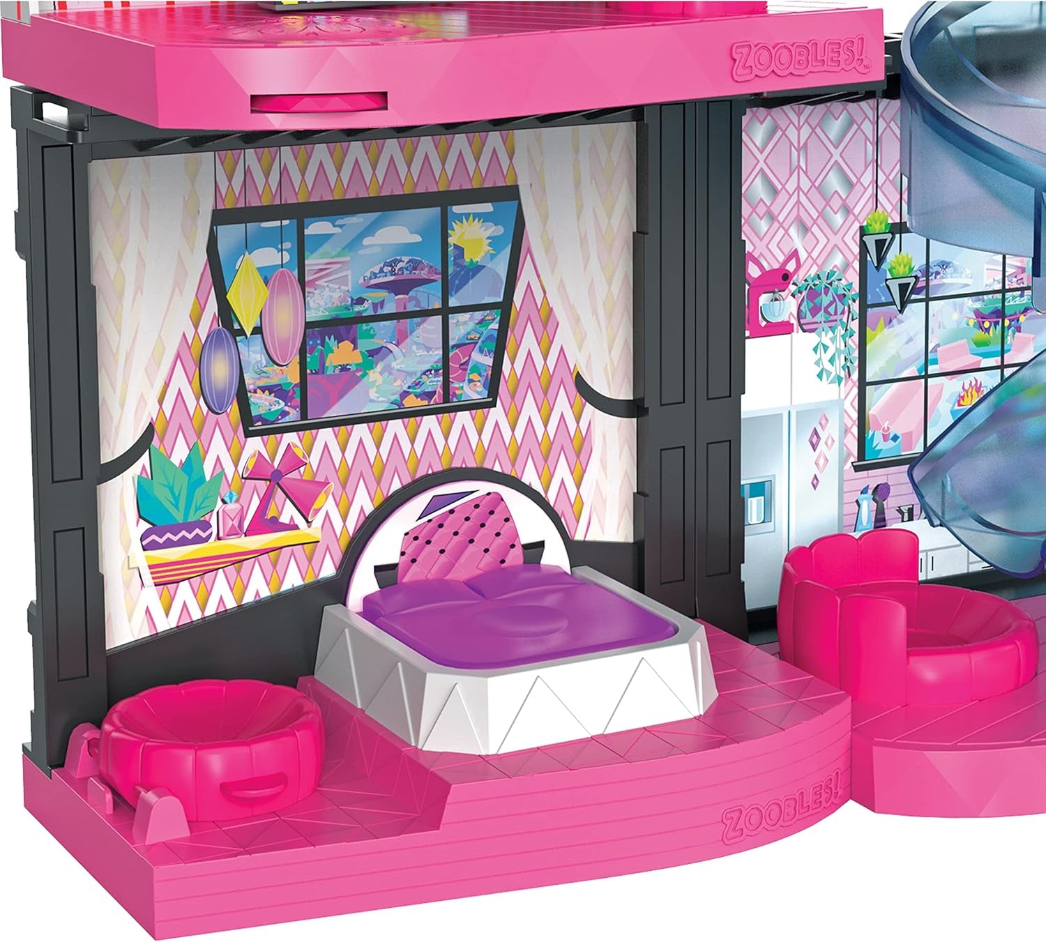 Zoobles Magic Mansion Maison de rêve transformable 6 pièces, toboggan et accessoires