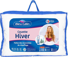 Bleu Calin Couette hiver pour 1 personne, très chaude, très moelleuse - Microfibre - 140X200Cm Couettes et couettes Naty Shop