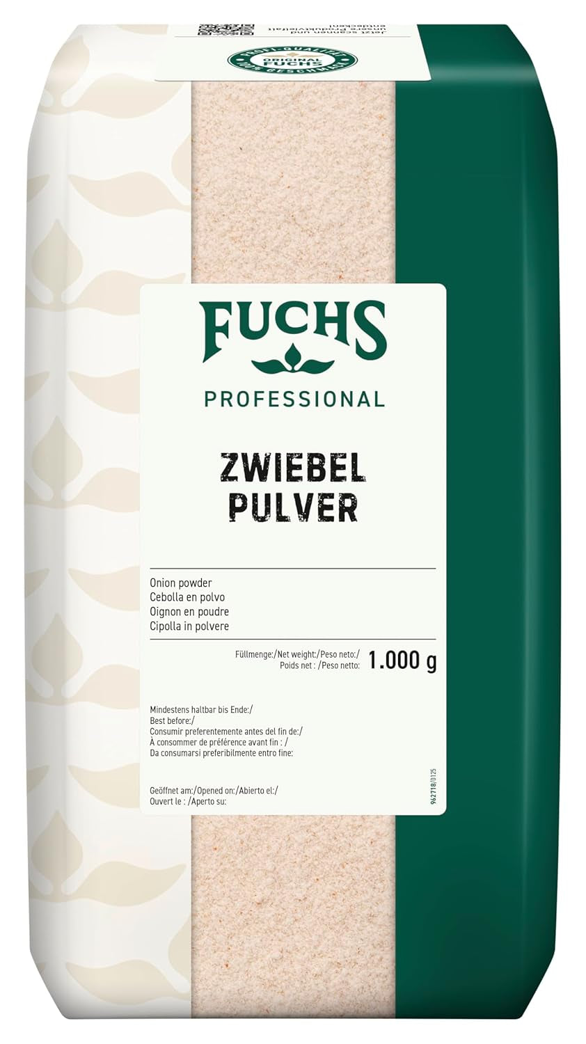 Fuchs Professional - Zwiebelpulver | Schonend verfahrett, zum Würzen von herzhaften Gerichten | Qualité professionnelle pour les grossistes et la gastronomie | Sac recyclable de 1 kg