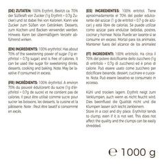 Greatvita Érythritol 1000 G | Süßungsmittel & Zucker-Alternative sans calories | Sans gluten, sans gluten et sans gluten | Idéal pour les desserts, les desserts et les édulcorants Naty Shop