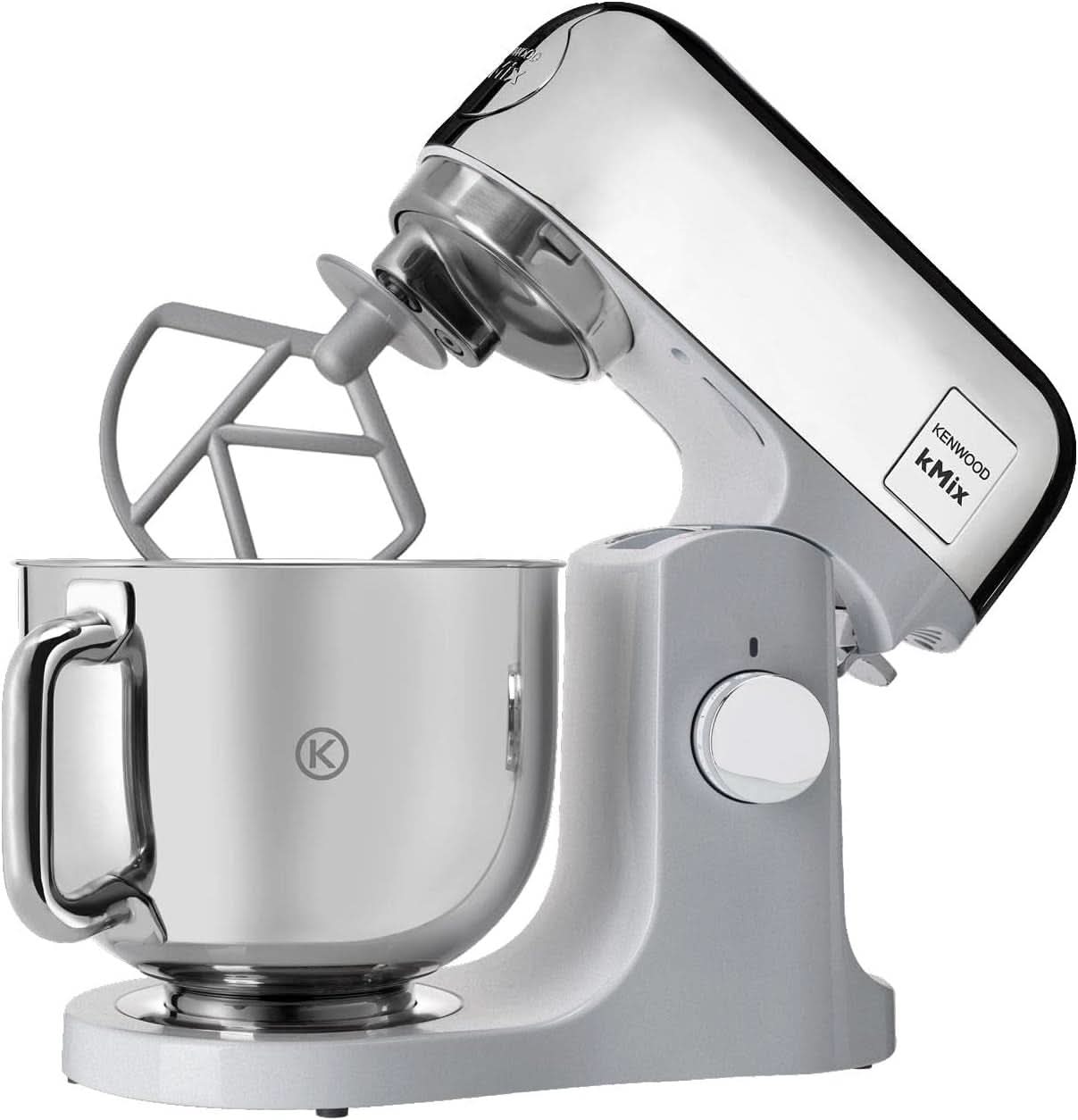 Kenwood Kmix Editions KMX760CH Machine de cuisine, 5 L Edelstahl Schüssel, Safe-Use-Sicherheitssystem, Metallgehäuse, 1000 Watt, Inkl. 3-Teiligem Patisserie-Set Und Spritzschutz, Chrom Mère et Enfant Naty Shop