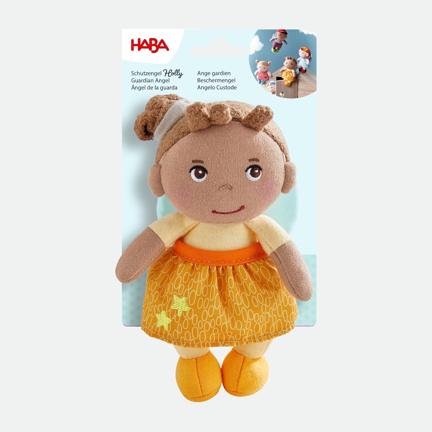 HABA Ange Gardien Holly - Poupée en tissu doux (15 cm), cadeau de bienvenue parfait pour les bébés et les jeunes enfants - Lavable à 30 °C - 2011871001