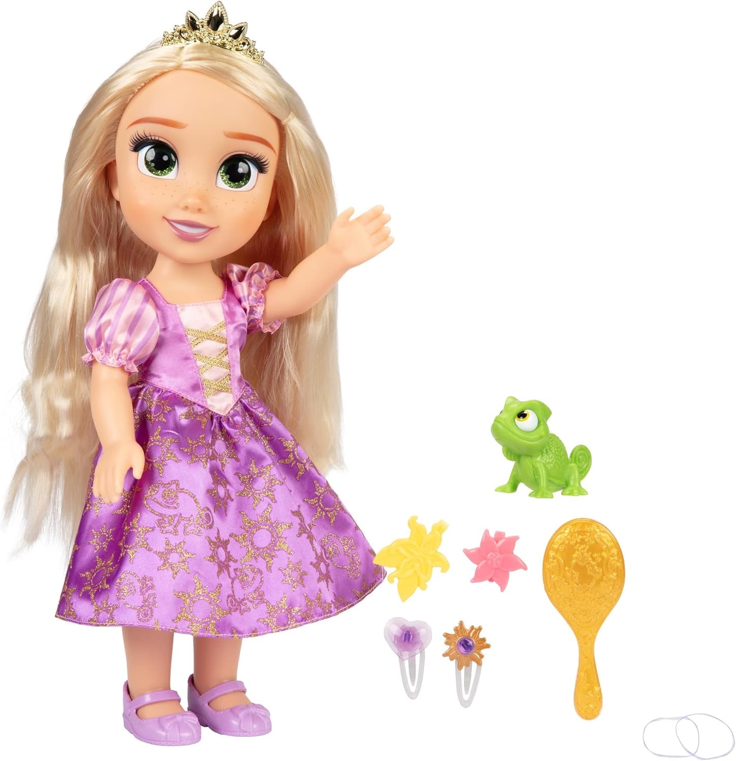 Disney Princess Singende Rapunzel Puppe 35 cm, singt „I See The Light“, inklusive Zubehör für mehr Spielspaß, perfekt Mädchen ab 3 Jahren, Lila