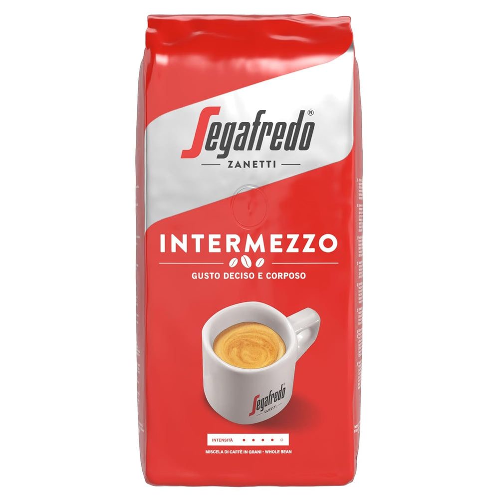 Segafredo Zanetti Intermezzo - Haricots entiers (paquet de 1 kg) - Geeignet für alle italienschen Kaffeespezialitäten - Kaffeebohnen mit mitteller Röstung, stark and vollmundig im Gesmack