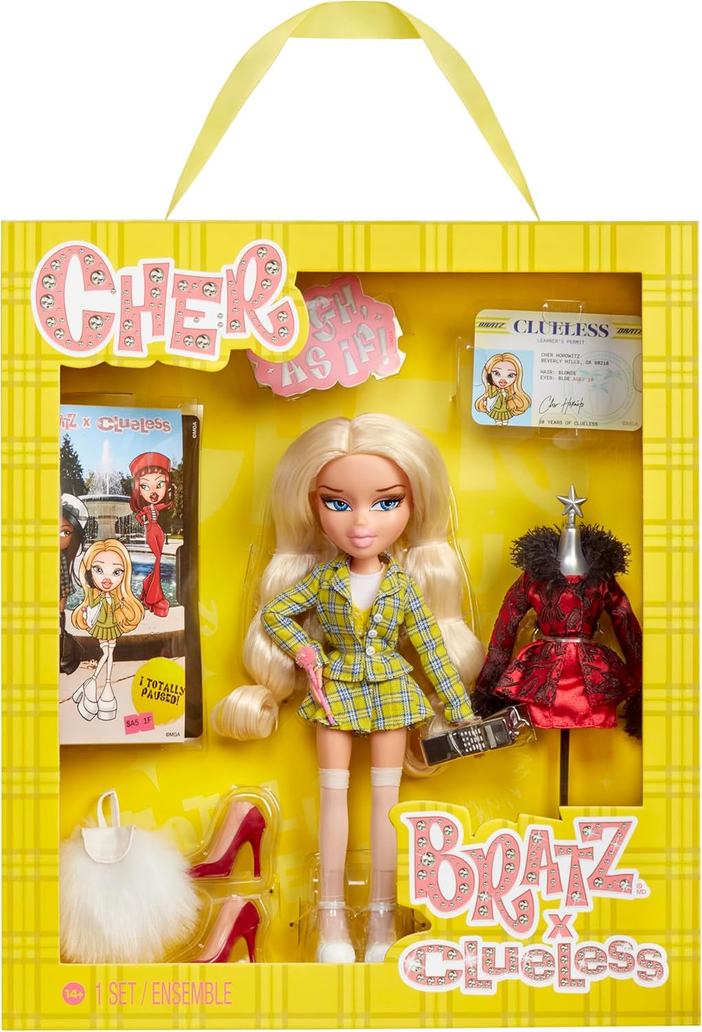 Bratz Clueless Cher Doll – Poupée de cinéma à collectionner avec de vraies tenues et accessoires