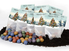 10 X Blumenmurmeln "Frohes Fest" | Kleines Geschenk & Nachhaltiges Mitgebsel Zu Weihnachten | Saatbomben Für Kollegen, Gäste & Kinder | Kleinigkeit Zum Advent, Adventskalender-Füllung Oder Nikolaus