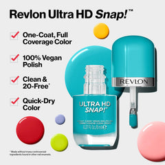 Revlon Ultra HD Snap Vernis à ongles, formule végétalienne longue durée, séchage rapide et couverture complète en une seule couche, couleur (8 ml), rouge et noir (014), unisexe