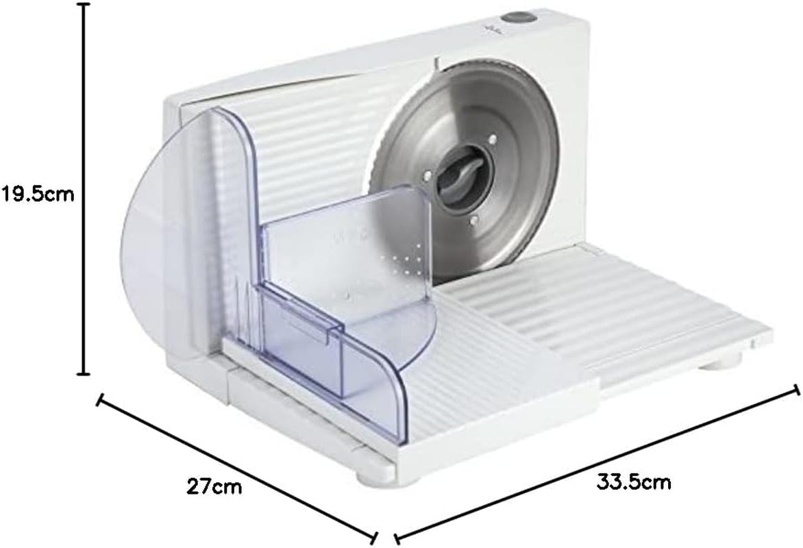 JECF0300 Trancheuse Électrique Compacte, Lame Inox Amovible, Diamètre 170 mm, Contrôle d'épaisseur 0 à 15 mm, 150 W Naty Shop Râpes et Trancheuses
