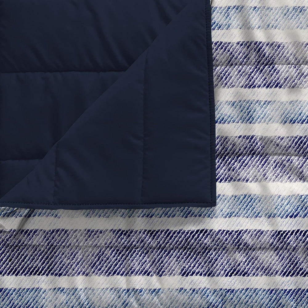 Couverture d'été basique, microfibre, rayures jeans, 200X240Cm Quilts et couettes Naty Shop