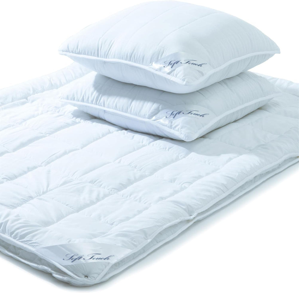 Aqua-Textil Soft Touch Parure enfant Couette 100 X 135 Cm 250G et 350G avec oreiller 40 X 60 Cm 150G Couette 4 saisons Climatisée Couettes et couettes Oeko-Tex Naty Shop 200X200 Cm + 2X 80X80 Cm 4 saisons