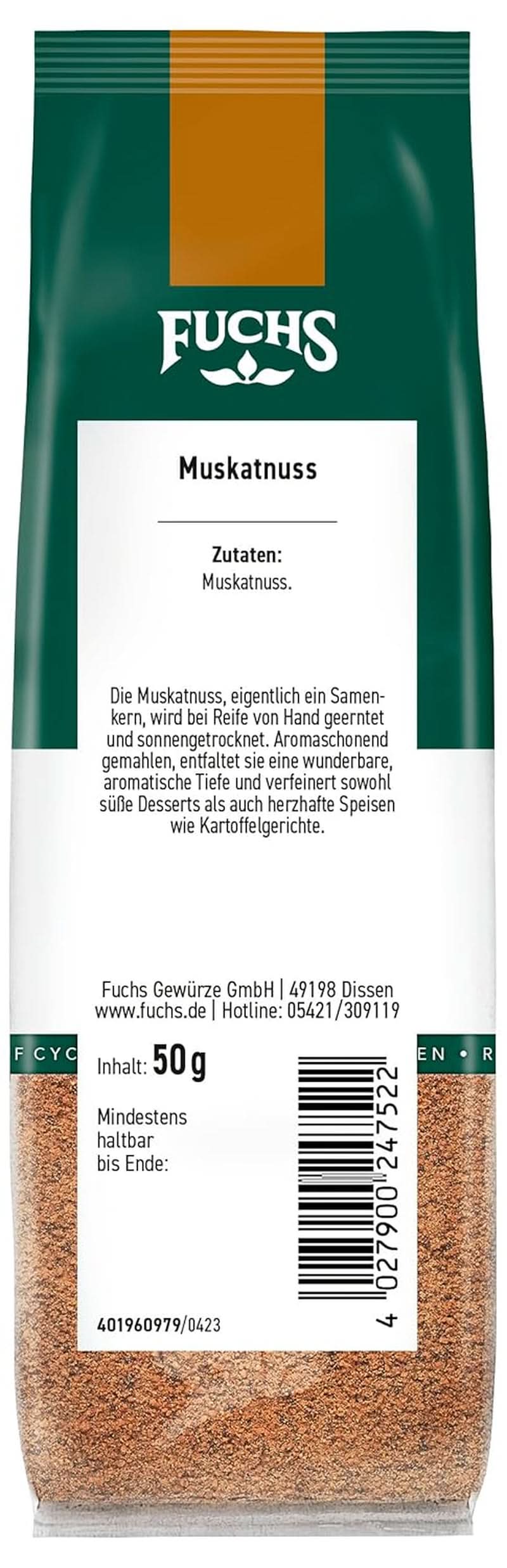 Fuchs - Noix de muscade moulue, 50 grammes Condimente Naty Shop