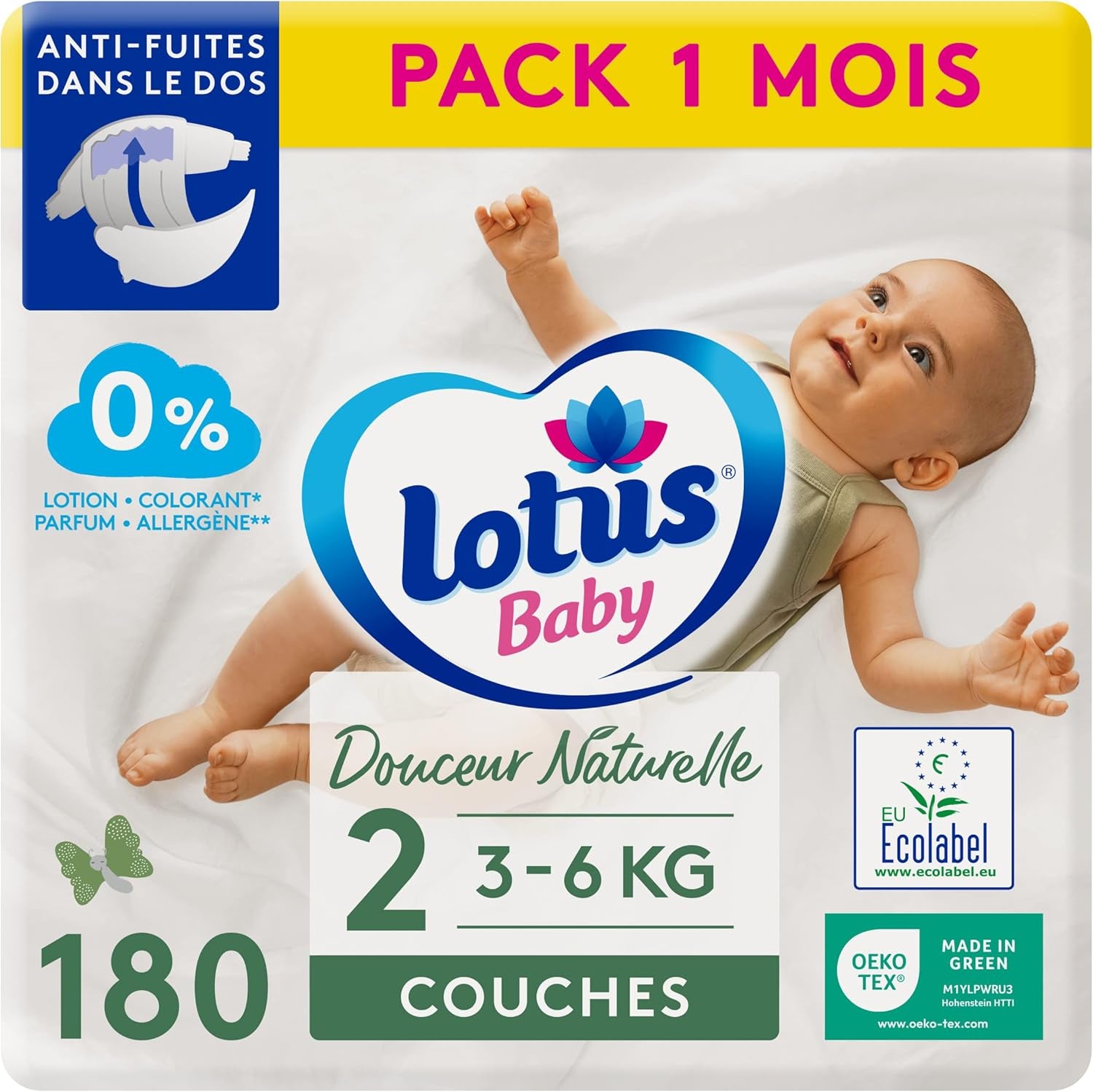 Douceur Naturelle – Couches taille 3 (5-9 kg) Pack 1 mois – 172 couches